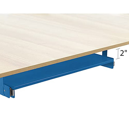 BenchPro Heavy 16-Gauge Powder Painted Steel Keyboard Tray - Under-Mount, Steel Construction, Slide Out Keyboard Mouse Holder - Powder Coated 9" D x 27" W - Blue - style: Metal Blue 27"