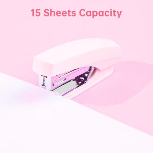deli Office Supplies Set, Desk Accessory Organizer Kit, Pink - color: Pink