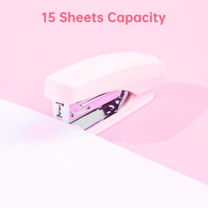deli Office Supplies Set, Desk Accessory Organizer Kit, Pink - color: Pink