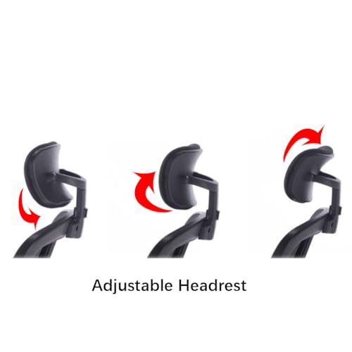 Universal Office Chair Headrest Attachment,Ajustable Height Angle Desk Chair Neck Support Pillow,Clip on Executive Chair Mesh Head Rest (Grey-Black Back,clamp Inner Diameter 0.87"/2.2 cm) - color: Grey-black Back, size: clamp inner diameter 0.87"/2.2 cm