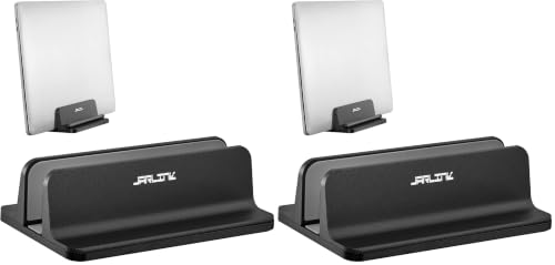 JARLINK Vertical Laptop Stand, Adjustable Aluminum Desktop Holder, Black (Pack of 2) - color: Black, size: 1-slot (Pack of 2)