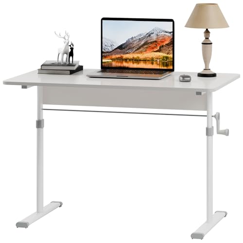 cdar Manual Standing Desk, Adjustable Height Game Desk, Hand Crank Standing Desk, Hand Lifting Computer Desk, Manual Stand Up Desk 120 cm - color: 120 Cm