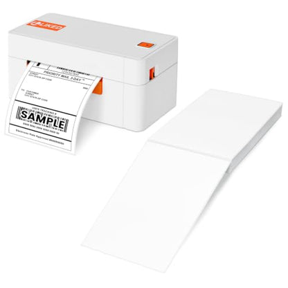 L LIKED 100 4x6 Thermal Labels Fanfold, Direct Thermal Shipping Labels - Perforated and Strong Adhesive - size: 100 Labels