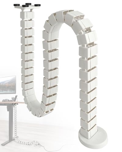 Under Desk Cable Management Spine, Magnetic Wire Organizer White - color: White