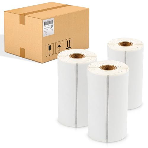 Direct Thermal Labels 4 x 3 Inches, Perforated White Printer Labels for Mobile Thermal Printers, 0.75 Inch Core, 2.6 Inch OD, Timing Mark Included, Pack of 6240 (32 Rolls) - size: 4" x 3" / 6240 Pack, style: Sensor Mark