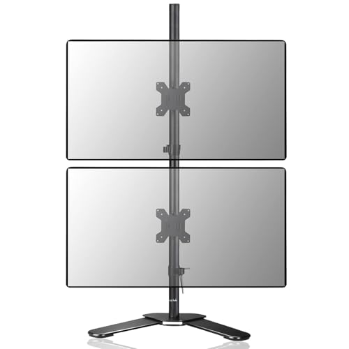 Suptek Dual LED LCD Monitor Stand up Free-Standing Desk Mount for 2 / Two Screens up to 32 inch Extra Tall 31.5 inch Pole Heavy Duty Fully Adjustable Stand Vertical Array (ML6802) - size: Dual Monitor Mount, style: Free standing