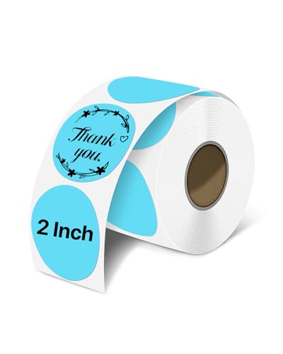 iEager 2 Inch Round Thermal Labels, Blue Circle Thermal Printer Stickers - color: Blue, size: 2 INCH