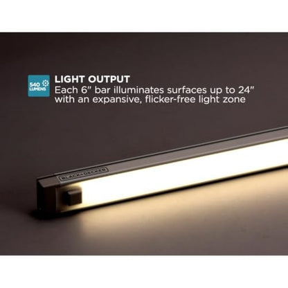 PureOpitcs LED Under Cabinet Lighting Kit, Cool White, Stick up Design, 3-Bars, 6” Each (LEDUC6-3CK), 6"