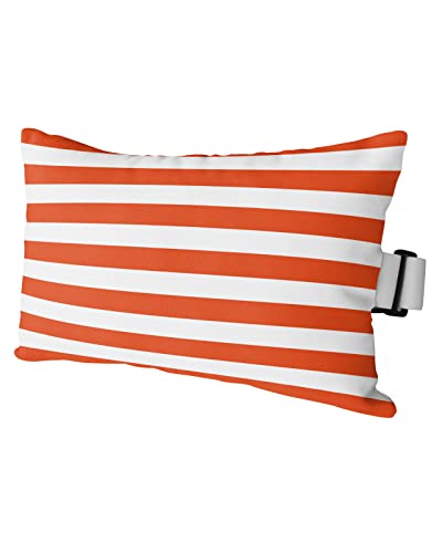 T&H XHome Outdoor Pillow for Chaise Lounge Chair, Orange and White Stripes Waterproof Headrest Pillow Lumbar Pillows with Adjustable Elastic Strap for Beach, Poolside, Patio, Office (1 Pack) - color: Stripethh2029, size: 11 x 16 Inch - 1 Pack