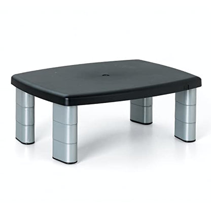 3M Adjustable Monitor Stand, Three Leg Segments, Simply Adjust Height from 1" to 5 7/8", Holds Up to 80 lbs, 11" Space Between Columns, Silver/Black (MS80B) - size: 11-Inch