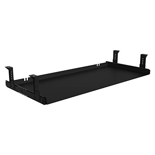 FRMSAET Under Desk Keyboard Tray Heavy-Duty All-Metal Material 20/24/30 inches Platform Computer Drawer Organizer Home Office Kitchen Bedroom Garage Storage Tool - Easy to Install.(30 inches, Black) - color: Black, size: Large