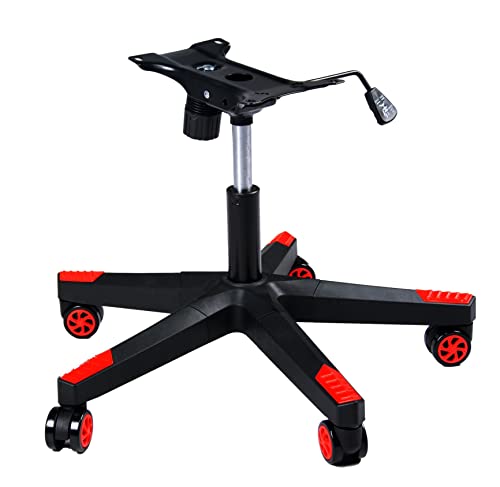 Frassie 28" Gaming Chair Base Replacement Set with Plate, Cylinder, Wheels | Heavy Duty Nylon Gamer Chair Base Replace Kit with 5 Casters Red - color: Red
