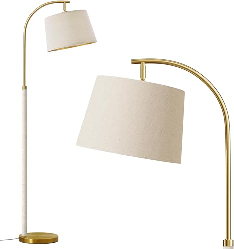 Real Wood Floor Lamps for Living Room Bedroom, 62" Mid Century Modern Lamp - color: White