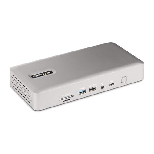 StarTech Thunderbolt 4 Dock, Quad 4K Win, Dual 4K Mac, 16-Port 40Gbps, 100W | Driverless USB4 and Thunderbolt, Up to four 4K 60Hz on Windows, Dual 4K 60Hz on M3/M4/M5 MacBooks, Intel/AMD/Snapdragon