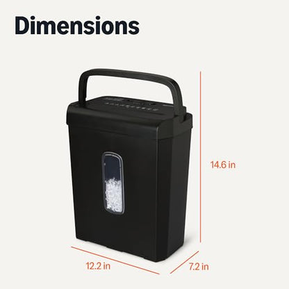 Amazon Basics 6-Sheet High Security Cross-Cut Paper and Credit Card Shredder, 3.7 Gallon, Shreds Staples, Auto Shut-Off, Compact Design for Home, Black - style: Cross Cut