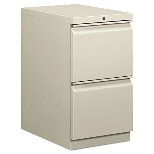 HON Efficiencies Mobile Pedestal File w/Two File Drawers, 22-7/8d, Light Gray