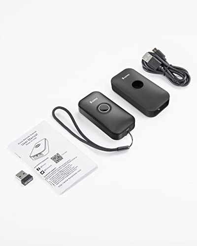 Eyoyo Portable Mini 1D Bluetooth Barcode Scanner with Case, Black