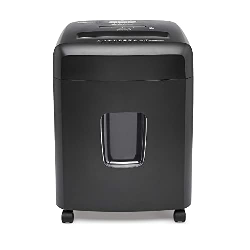 Amazon Basics 15-Sheet Cross Cut Paper Shredder for Home and Office, CD/Credit Card Shredder with 6 Gallon Wastebasket, Black - color: Black, size: 15 Sheet