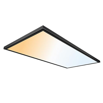UltraLux 2x4 Surface Mount LED Panel TRIAC Dimmable 3CCT Matte Black 1Pk | 4000 lumens, 120-degree beam, CRI>80, aluminum build, damp-rated, fits junction boxes, over 50,000 hours, 5-year warranty - color: Matte Black, size: 2X4 (1 Pack)