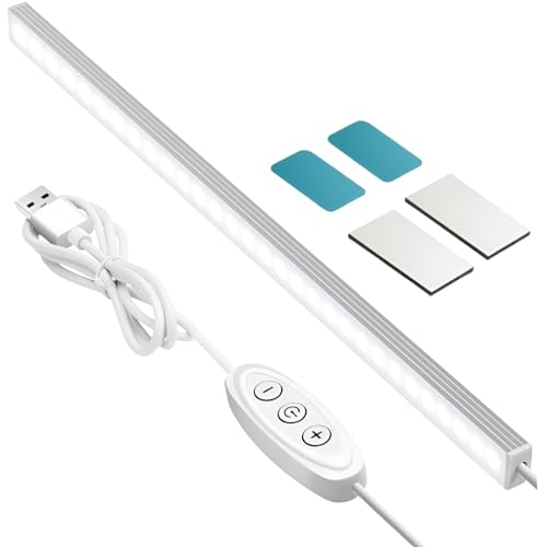 GLVSAE Under Cabinet Lighting, 12 Inch Plug in Light Bar, LED Keyboard Lights, 6000K Cool White Light, Ultra Thin Dimmable Light Bar, Suitable for Kitchen/Desk/Closet/Workbench - size: 12inch-1Pack-no plug