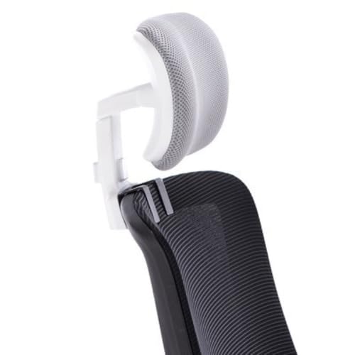 Office Chair Headrest Attachment,Breathable Mesh Soft Sponge Neck Support Cushion Clip on Head Pillow for Computer Chair,Easy Installation (Grey White) - color: Grey White