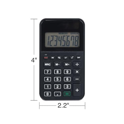 Staples 8-Digit Battery & Solar Pocket Calculator, Basic, Black - size: 1 Pack, style: 8-Digit
