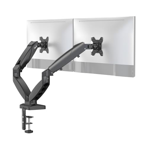 Rosewill Dual Monitor Mount, 15 to 32 Inch, 4.4 to 19.8lbs per Screen, Adjustable Gas Spring Monitor Arm with Cable Management, Clamp & Grommet Base