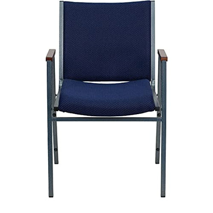 Flash Furniture Hercules Fabric Stack Chair with Arms, Navy Blue - color: Navy Patterned Fabric, size: Set of 1