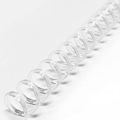 Binditek 50 Pack Plastic Spiral Binding Coils, 6mm(1/4"), 30 Sheet Capacity, 4:1 Pitch, Clear, 48Loops, for Letter Size, for Students and Coworkers - size: 6mm, style: 50P , Clear
