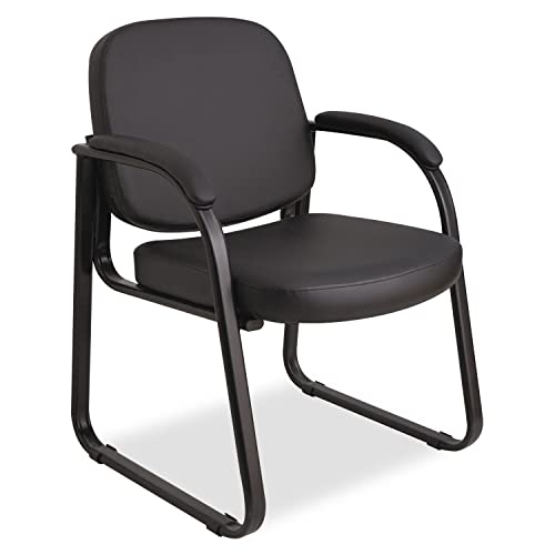 Alera Genaro Series Half-Back Sled Base Guest Chair, 24.63" X 26.63" X 34", Black Seat/Black Back, Black Base ALERL43C16