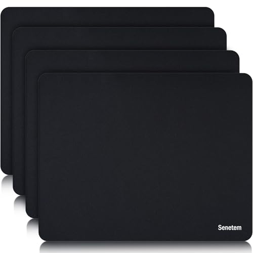 Senetem 4-Pack Mouse Pad, Smooth Gaming Mousepad, Non-Slip Black - size: 11L x 8.6W inches