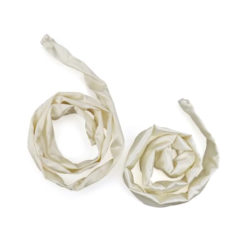 2 Pack Satin Fabric Cord Cover Wire Cord Cover for Lamps Light Fixtures Lighting Wires Cable Management Hides Cables 6 Feet and 4 Feet Cable Sleeve