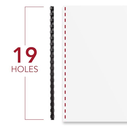 Mead CombBind Binding Spines/Spirals/Coils/Combs, 1/4", 25 Sheet Capacity, Black, 125 Pack (4000130) - size: 1/4"