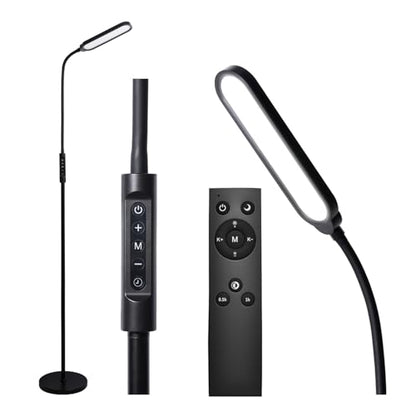 CRI95+ Floor Lamps for Living Room, 18W 3000LM Standing Lamp with 3 Color Temps, Gooseneck Adjustable Dimmable Lamp with Remote, Touch Control for Bedroom, Office, Tattoo Light