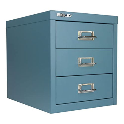 Bisley 3-Drawer Steel MultiDrawer Cabinet - Doulton Blue - color: Doulton Blue, size: 3 Drawer