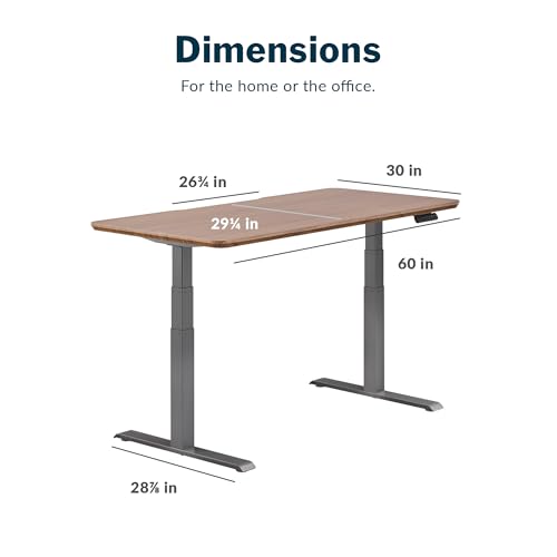 Vari Classic Electric Standing Desk – 60x30 – Walnut/Slate - color: Walnut Top / Slate Legs, size: 60 in x 30 in
