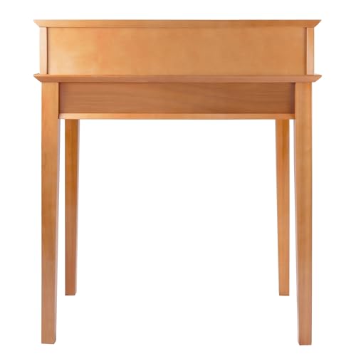 Winsome Studio Writing Desk with 3 Drawers, Honey | Classic Small Home Office Computer Table, Sturdy Furniture for Bedroom, Living Room, Compact & Convenient for Small Spaces