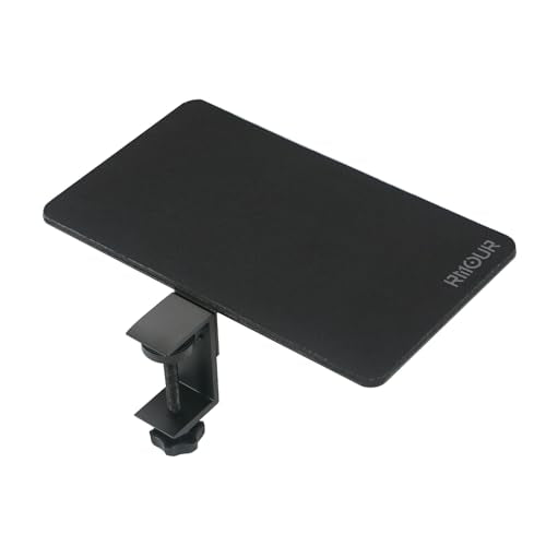 Z1 Clamp-on Mouse Tray Desk Extender, Ergonomic Mouse Platform with Mouse Pad for Laptop Stand & Table, Fits Up to 2.1'' Thick Surfaces, Space-Saving Desk Attachment for Small Spaces, Black
