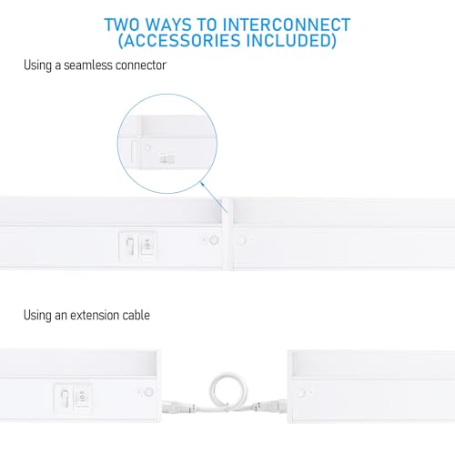 TORCHSTAR 4-Pack 22 Inch 5CCT LED Under Cabinet Lighting Aluminum, White - color: White, size: 22 Inch