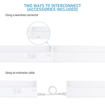 TORCHSTAR 4-Pack 22 Inch 5CCT LED Under Cabinet Lighting Aluminum, White - color: White, size: 22 Inch