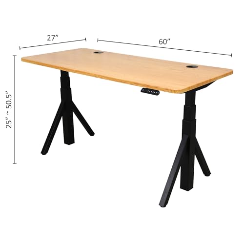 ApexDesk Quattro Series 60" Electric Adjustable Standing Computer Desk for Home and Office Width and Height Adjustable, Rectangular Canary - color: Canary Rectangular, size: 60" Rectangular