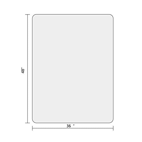 Heavy Duty PVC Chair Mat for Hard Floors, 2 mm Thick (36" x 48" Rectangle) - size: 36" x 48" Rectangle