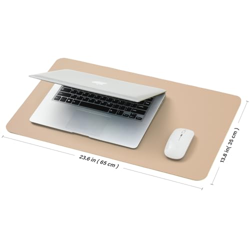 Cork Desk Mat - Small Dual-Sided Desk Pad for Office and Home - Desk Organization and Accessories - Ideal for Large Mouse Pad and Small Desk Mats on Top of Desks(Apricot,23.6"x 13.8") - color: Apricot, size: 23.6" x 13.8"