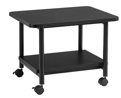 Printer Holder Printer Stand Printer Desk 2-Tier Printer Stand Rolling Printer Cart with 2 Storage Shelves Mobile Machine Storage Rack for Home Office Printer Shelf Printer Rack Printer Table - color: Black