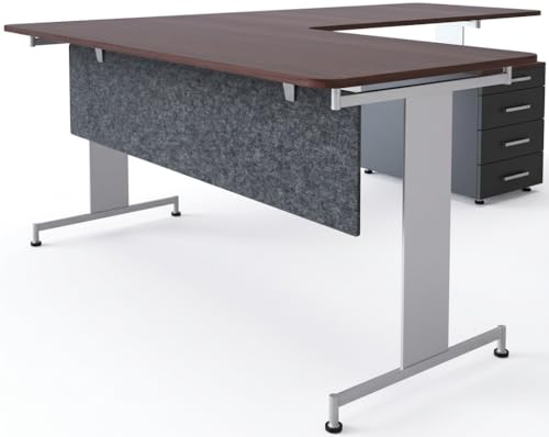 OBEX Modesty Desk PET Privacy Screen Acoustic Sound Absorbing Panel Ideal for Reception, Student Table or Office Cubicles Workstations, 24" x 66", Shadow - color: Shadow, size: 24"H X 66"W