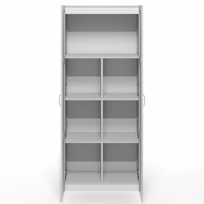 Furinno Robin Storage Cabinet, 4-Tier Pantry Cabinet with Adjustable Shelves, 30W with 2 Shaker-Doors, Kitchen Cabinet, Organization and Storage, for Pantry, Living Room, Home Office, White - size: Shaker Doors, 4-Tier