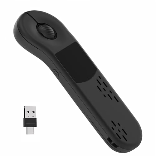 Air Mouse for PC/iOS/Android with Touchpad Bluetooth 2.4G Remote Control for PowerPoint/Keynote/Tiktok/Camera/Kindle App Rechargeable Wireless Presentation for PPT Pointer (Black) - color: Black