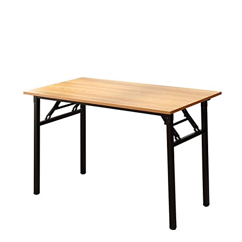Need Office Computer Desk - 47.2L Sturdy and Heavy Duty Folding Laptop Table,Writing Table/Home Office Desk/Sewing Table,No Assembly Required (Teak Color) AC5BB12060 | Black Frame Writing Gaming Work Table/Foldable Home Office Desk/Sewing Table, No Assemb