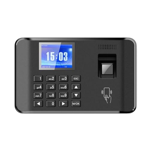 Intelligent Biometric Fingerprint Password Attendance Machine Time Clock Employee Checking-in Recorder LCD Screen Voice Prompt for Small Businesses(US add USB Disk) - size: US add USB disk