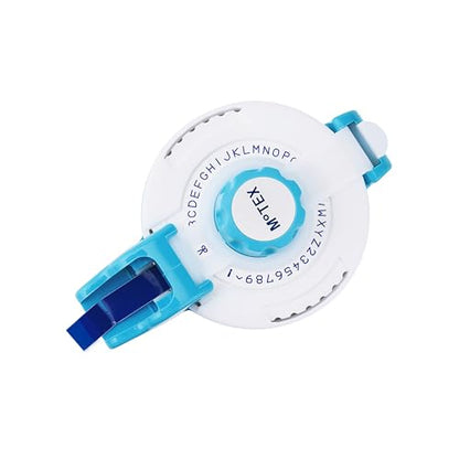 Motex Embossing Label Maker, Labeling Tool, Old School Label Maker, for Manual Label Embossing- E-202, (2 Wheels &1 Refill Tape Included, Ready to use) (Light Blue) - color: Light Blue